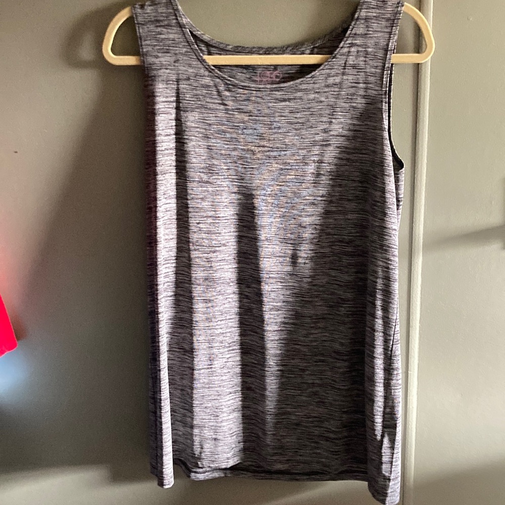 LOGO Lotus Black And Gray Tank Top